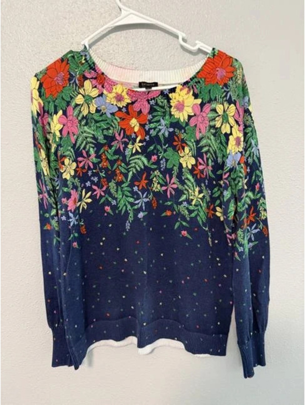 #6094 Talbots Women’s Floral Print Long Sleeve Sweater Size S